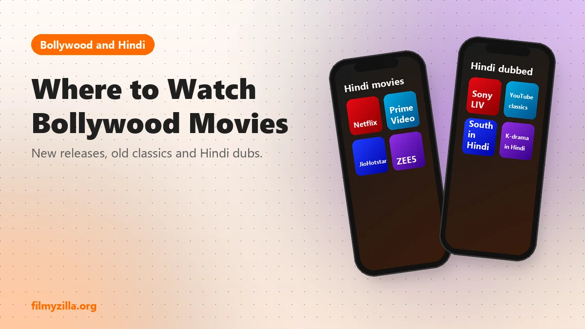 Graphic of the 5 main streaming platforms for Bollywood and Hindi movies
