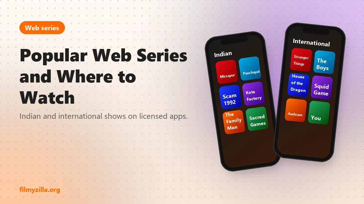 Graphic grouping popular web series by the app that streams them